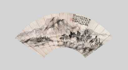 蒲华 山水 扇面